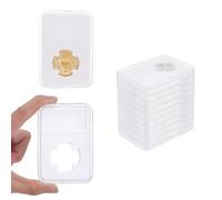 UNICRAFTALE 10 unidades GPPS Monedero 3.35x0.31x2.32 pulgadas 85x8x59mm Monedas Estuche Blanco Rectángulo Transparente Caja de Almacenamiento Interior 24 mm para Slab Coins Colección Organizador