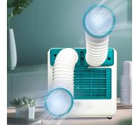 Unidad de CA portátil 3800 BTU doble manguera ventilador de frío con control remoto para dormitorio Oficina Coche Camping Compacto de refrigeración Deshumidificador Sistema de ventilación Fácil de con