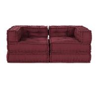 vidaXL Unidad de Sofá Modular 2 uds. Tela Castaño 140 x 70 x 56 cm Red
