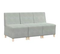 Unidad De Sofá Modular Sin Brazos 3 Pcs Gris Claro Vidaxl