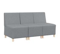 Unidad De Sofá Modular Sin Brazos 3 Pcs Gris Claro Vidaxl