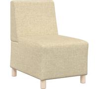 Unidad de Sofá Modular sin Brazos Crema tela