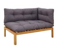 vidaXL Sofá modular de esquina, diseño natural y gris oscuro, madera de acacia