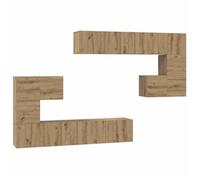 Unidades De Tv 4 Pcs Roble Artesanal Madera Contrachapada Vidaxl
