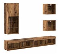 Unidades De Tv De Pared Con Led 5 Pcs Madera Vieja Vidaxl