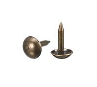 Unifizz Lote de 200 tachuelas de tapicería 6mmx10mm con cabeza redonda decorativa en tono bronce para sofá, silla, cabeceros, alfombras, artesanía en madera