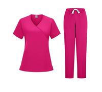 Uniforme Enfermera Uniforme de enfermera unisex for hombre, conjunto uniforme belleza for mujer, trajes hospital, clínica dental, tienda mascotas, laboratorio, ropa trabajo(Rose red,S)