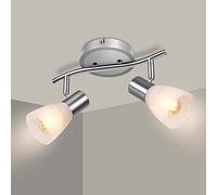 Unikcst Plafón LED Focos Orientables Sin Ampolla. (2 luces (sin bombillas)) | Moderna lámpara de techo, orientable, montaje en techo o pared, salón, dormitorio, sin bombilla