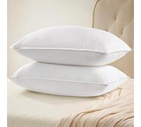 UNIKOME Almohada de Pluma y plumón de Ganso, Juego de 2 Almohadas 40x60cm, Funda de Almohada de Lujo de 100% algodón, Lavable, Oeko-Tex, Blanco (40×60cm)