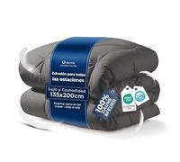 UNIKOME Edredón de Plumas y Plumón Cama 105/120, 100% Algodón, Relleno Nórdico Plumón para 4 Estaciones, Diseño con Pliegue Pinzado, Certificado Oeko-Tex (Gris Oscuro, 135x200cm)