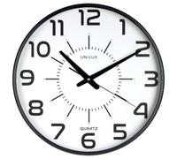 Unilux 400094487 reloj de mesa o pared reloj de cuarzo alrededor negro