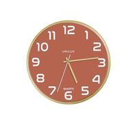 Unilux Moderno Marco de Madera Baltic Reloj de Pared Esfera roja 31 cm, sin tictac