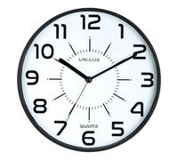 Unilux Reloj de pared Pop Analógico Negro 28 cm Ø Pila incluida