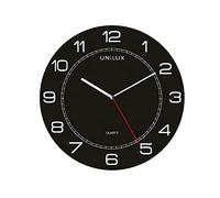 Unilux Reloj de Pared Gigante en Negro, Moderno Reloj analógico para Habitaciones Grandes.
