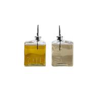UNIMASA - Juego de Aceitera/vinagrera con tapón dosificador de Acero Inoxidable - Cristal - 450 ml