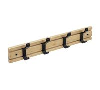 UNIMASA Perchero de Pared Madera Bambu con Ganchos Metal - Metal 4 Ganchos