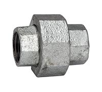 Unión 340, sellado cónico, IG/IG, Rp/Rp 3, temperatura de funcionamiento de -20 °C a 300 °C, fundición maleable negra, galvanizado en caliente