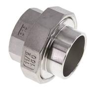 Unión Conector Recto Rp1 1/2'' Femenino X 48,3mm Soldadura Final Acero Inoxidable Sello Cónico 16bar (224,8psi)