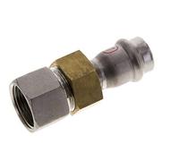 Unión Prensada - 18mm Hembra & Rp 3/4'' Hembra - Acero Inoxidable Junta Plana