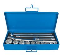 Unior 600954 - Juego de 14 Vasos y Accesorios de 3/4" en Caja metálica de 22 a 50 mm Serie 197MB2