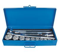 UNIOR 619927 - Juego de 15 llaves de vaso y accesorios de 3/4" en caja metálica de 22 a 55 mm serie 197MB4
