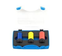 UNIOR 619965 - Juego de 3 vasos de impacto de 1/2" para llantas ALU en caja de plástico de 17 a 21 mm serie 231/4PPB