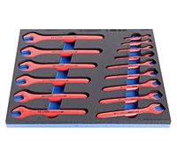 UNIOR 621782 - Juego de 15 llaves fijas aisladas VDE de 6 a 24 en bandeja SOS serie 964VDE1