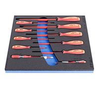 UNIOR 621800 - Juego de 11 destornilladores planos aislados VDE TBI en bandeja SOS serie 964VDE8A