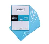 Unipapel 53392236. Recambios 100 Hojas A4, Cuadrículadas 5x5, Banda Color Turquesa, PaperClas90g, Papyrus - Unicolor 1
