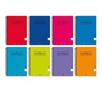 Unipapel 98440099. Pack de 10 Cuadernos Tapa Blanda Papyrus 01- Uniclasic, Tamaño Folio, Cuadrícula 4mm, 80 Hojas, 90 Gramos, Colores Surtidos