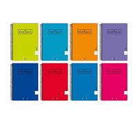 Unipapel 98442096. Pack de 5 Cuadernos con Pauta 2,5mm, Papyrus 08-Uniclasic, Tamaño Folio, Papel 90g, 80 Hojas, Colores Surtidos Aleatorios, Tapa Polipropileno