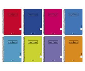 Unipapel 98450096. Pack de 10 Cuadernos Pauta 2,5mm, Tamaño Cuarto, Papyrus 01- Uniclasic, Tamaño Folio, 80 Hojas, 90 Gramos, Colores Surtidos Aleatorios