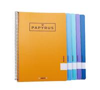 Unipapel 98452099. Pack de 5 Cuadernos Tapa Polipropileno, Tamaño Cuarto, 80 Hojas Cuadrícula 4x4mm, Colores Surtidos Aleatorios, Papyrus 08-Uniclasic