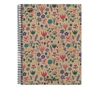 Unipapel - Cuaderno Reciclados a4 Tapa Dura, Cuadricula 4x4, Cartón y Papel Kraft 100% Reciclados, 80 Hojas 90 gramos, Uninature Design Holanda, FSC Recycled 100%, Perfecto Material Escolar y Oficina