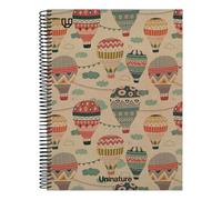 Unipapel - Cuaderno Reciclados a4 Tapa Dura, Cuadriculado 4x4, Cartón y Papel Kraft 100% Reciclados, 80 Hojas 90 gramos, Uninature Design Capadocia, FSC Recycled 100%, Perfecto Material Escolar