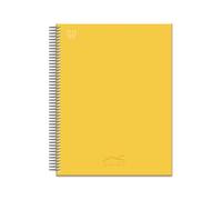 Unipapel - Cuadernos Tapa Dura a4 + Galgo Amarillo, Cuadrícula 5x5, 80 Hojas Paperclas100g Premium, Microperforadas 4 Taladros, 1 Bandas Color, Plastificado Antirrayadura, Espiral Seguridad Coil-lock