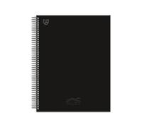Unipapel - Cuadernos Tapa Dura a4 + Galgo Negro, Cuadrícula 5x5, 80 Hojas Paperclas100g Premium, Microperforadas 4 Taladros, 1 Bandas Color, Plastificado Antirrayadura, Espiral Seguridad Coil-lock