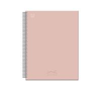 Unipapel - Cuadernos Tapa Dura a4 + Galgo Rosa, Cuadrícula 5x5, 80 Hojas Paperclas100g Premium, Microperforadas 4 Taladros, 1 Bandas Color, Plastificado Antirrayadura, Espiral Seguridad Coil-lock
