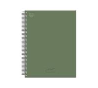 Unipapel - Cuadernos Tapa Dura a4 + Galgo Verde Oscuro, 100 Hojas Lisas Papel Microperforadas Paperclas100g Premium, 4 Taladros, 5 Bandas Color, Plastificado Antirrayadura, Espiral Seguridad Coil-lock