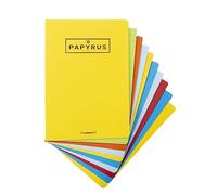 Unipapel - Pack de 10 Libretas Grapadas A5+, 48 Hojas Milimetradas, 90 Gramos, Tapa Gofrada, Unipapyrus 13, Colores Surtidos Aleatorios
