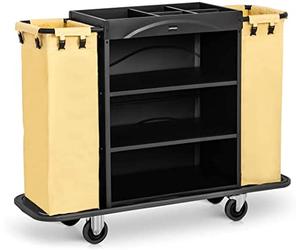 Uniprodo Carrito De Servicio para Hotel Carro Camarera UNICLEAN 142B (Ruedas de TPR, Capacidad de Carga: 150 kg, 2 Bolsas)