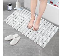 Uniqoos® Alfombrilla antideslizante para baño, de goma, 40 x 90 cm – 216 ventosas, orificios de drenaje, resistente al moho, sin olores, lavable a máquina