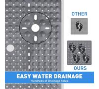 Uniqoos® Alfombrilla antideslizante para ducha, 70 x 70 cm, color gris, con ventosas y orificios de drenaje: alfombrilla antideslizante para ducha y bañera