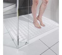 Uniqoos® Alfombrilla antideslizante para ducha, 80 x 80 cm – 285 ventosas, con orificios de drenaje, sin látex y sin BPA, lavable a máquina a 30°C