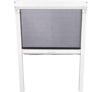 Uniqoos® CANDO: Mosquitera enrollable para ventanas de tejado, color blanco, 78x155 cm, con carcasa, compatible con medidas 78x98/78x118/78x140