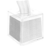 Uniqoos® - Dispensador transparente para pañuelos de papel, caja cuadrada de 13x13x14 cm, resistente al agua y al polvo, 1 unidad, recargable, ideal para baño, cocina y oficina