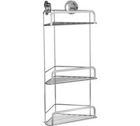 Uniqoos® - Estante de ducha de esquina de 2 piezas, montaje autoadhesivo sin necesidad de taladro, acero cromado (resistente a la corrosión), cesta para champú y jabón