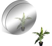 Uniqoos® Juego de 2 espejos redondos de acrílico autoadhesivos, 30 cm de diámetro, 2 mm de grosor – espejos de pared flexibles sin marco, sin vidrio, adhesivos para proyectos de bricolaje, con 18 almo