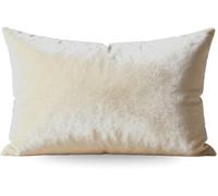 Uniqoos® Juego de 2 fundas de cojín de franela Zelesta, color beige liso, 80x80 cm, funda de cojín suave con cremallera interior, apta para lavar en lavadora y secadora