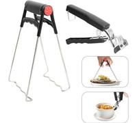 Uniqoos® - Juego de 2 pinzas de cocina resistentes al calor, con mango antideslizante, de acero inoxidable, color , 18 x 9 cm, 150 g, para sujetar de forma segura ollas y recipientes calientes